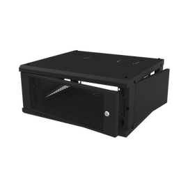 Gabinete de Pared Fijo, Con 4 Unidades de Rack, de 19 in, Fabricado en Acero, Puerta Perforada.