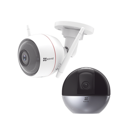 Kit de Camaras WiFi, Incluye 2 Piezas C3W y 1 Pieza C6W / Audio de Dos Vías / Detección de Movimiento / Ranura para Memoria / C6W Con Seguimiento Inteligente y Zoom automático