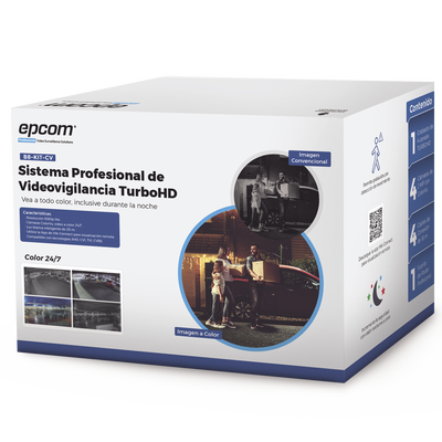 KIT EPCOM  LITE COLORPLUS  1-S04TURBOG3 4-B8TURBOC H.265 1080P TVI AHD CVI CVBS