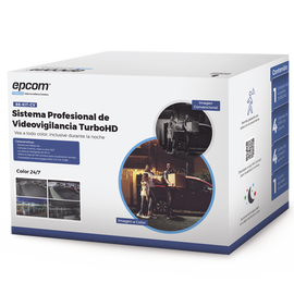 KIT EPCOM  LITE COLORPLUS  1-S04TURBOG3 4-B8TURBOC H.265 1080P TVI AHD CVI CVBS