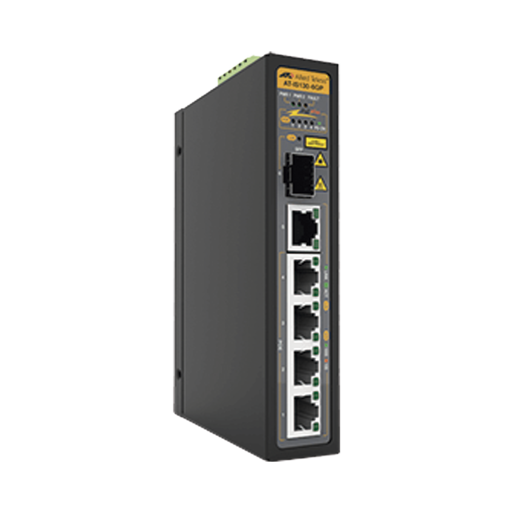 Switch Industrial PoE+ no administrable de 5 Puertos 10/100/1000 Mbps (4 Puertos son PoE+) + 1 puertos SFP, 90 W