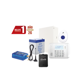 Kit de Alarma VISTA48 con Comunicador 2G, Botón de Pánico y Detección de Caídas inalámbrico, Gabinete, transformador y Batería