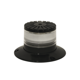 Baliza LED compacta discreta, domo claro, color ambar