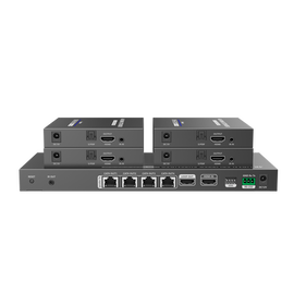 Kit Divisor y Extensor HDMI / Divide 1 Fuente HDMI a 4 Pantallas / Extiende la señal HDMI hasta 70 m / Resolución 4K @ 60 Hz/ Cat 6/6a/7 / IPCOLOR / CERO LATENCIA / Uso 24/7 / Puerto S/PDIF / EDID / RS232 / Salida Loop / Alimente solo el Tx
