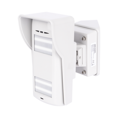 Detector de Movimiento Exterior Cableado / 12 Metros de Detección / 85° Ángulo de Detección / Dual-Tech con Doble Tecnología Microondas y PIR / Inmunidad a Mascotas de 24 Kg / Exterior + Montaje de Pared y Adaptador