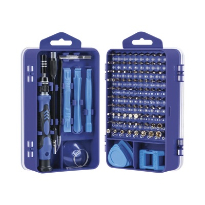 Juego de Reparación de Pantallas o Dispositivos Electrónicos de Uso Fino con 115 piezas con Estuche de Almacenaje.