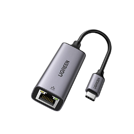 Adaptador de Red USB-C 3.1 (5 Gbps) a RJ45 | Thunderbolt 3 | Admite 10/100/1000 Mbps y 2.5G |  Chip Inteligente | Amplia Compatibilidad | Caja de Aluminio | Longitud del cable 10 cm.