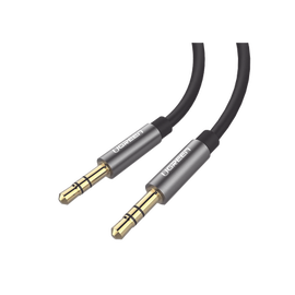 Cable Auxiliar 5 Metros / Conector 3.5mm a 3.5mm / Macho a Macho / Cubierta de TPE / Carcasa de Aluminio / Color Negro