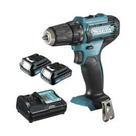 Atornillador broquero cambio rápido 3/8”.  2 baterías 12v de 1.5 amperes y cargador.