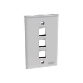Placa de Pared Vertical, Salida Para 3 Puertos Keystone, Color Blanco