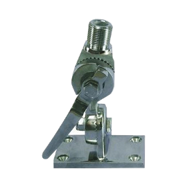 Montaje rotativo de acero inoxidable para uso pesado de 4 posiciones, rosca estándar de 1”-14, incluye tornillos de sujeción y base de plástico.