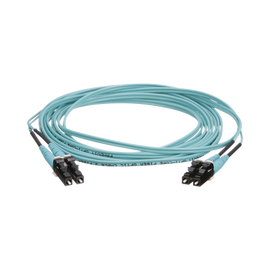 Jumper de Fibra Óptica Multimodo 50/125 OM4, LC-LC Duplex, OFNR (Riser), Color Aqua, 5 Metros