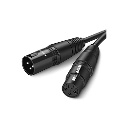 Cable para Micrófono XLR Tipo Canon Macho a Hembra / 5 Metros Plug & Play / Antiinterferencias / Triple Blindaje / Alta Calidad / Color Negro