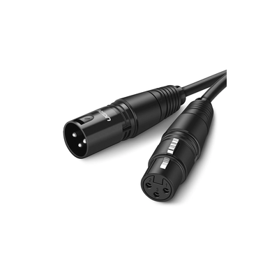 Cable para Micrófono XLR Tipo Canon Macho a Hembra / 10 Metros / Plug & Play / Antiinterferencias / Triple Blindaje / Alta Calidad / Color Negro