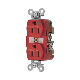 Contacto Dúplex 15 A, 125 V, 2 polos, 3 Hilos, Color Rojo (Nema 5-15R), Grado Hospital.