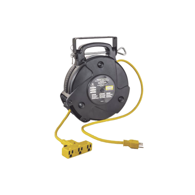 Carrete de Cable comercial (12/3 rudo), para 125 V CA, 12.2 m de longitud con salida triple de 15 A.