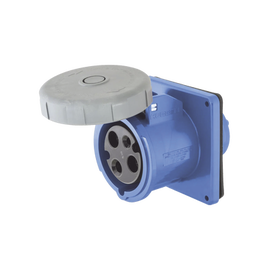 Tomacorriente hermético industrial 30 A, 250 V CA, 2 Polos 3 Hilos, IP 67. Grado Industrial.