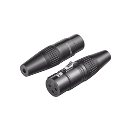Conector de Audio XLR Tipo Canon Hembra / PVC / ABS / Aleación Zinc / Anti Oxidante / Anti Caida / Sin Aflojarse /Apertura Ajustable de 6.0 a 7.0 mm / Soldable