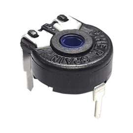 Potenciómetro de Carbón 50K, 0.15W, 10 mm, Montaje Horizontal, Ajuste Vertical.