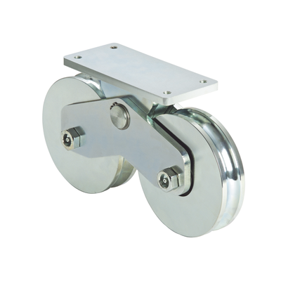 339V - Rueda Doble de 12 cm / Capacidad Para Puertas de  hasta 1200 kg / Canal Tipo V