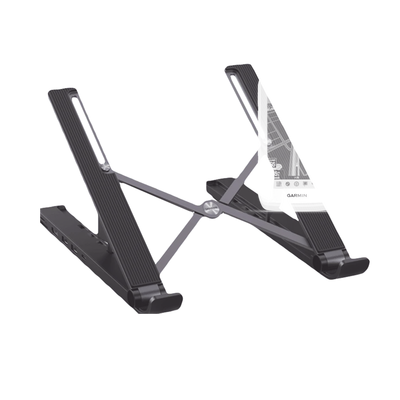 Soporte para Laptop con Docking Station (HUB) / 2 puertos USB 3.0 a 5Gbps / HDMI 4K@30Hz / Memoria SD + MicroSD (TF) / Amplia Compatibilidad de 11-17.3