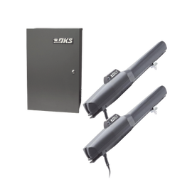 Kit de Operadores Abatibles 6006 de Doorking / Para Puertas de Hasta 5.5 Metros  / Soporta Respaldo de Baterias