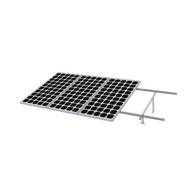 Montaje de aluminio anodizado para techo o piso de concreto de rápida instalación línea PRO,  arreglo 1x4 módulos fotovoltaicos de alta resistencia al viento
