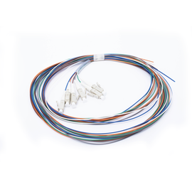 Kit de 6 Pigtails LC Multimodo OM3 50/125, conectores beige, 2 metros