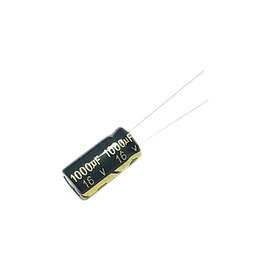 Capacitor Electrolítico de Aluminio, Radial de 1000 µFd, 16 Vcc, 105 °C, 10 x 15 mm.