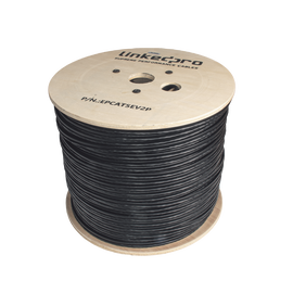 Bobina de Cable Siamés Cat5E CCA + 2 Cables Gruesos (16 AWG) para Alimentar Cámaras Más Lejos / 305m / Instalación en Exterior / Uso Industrial para Climas Extremos