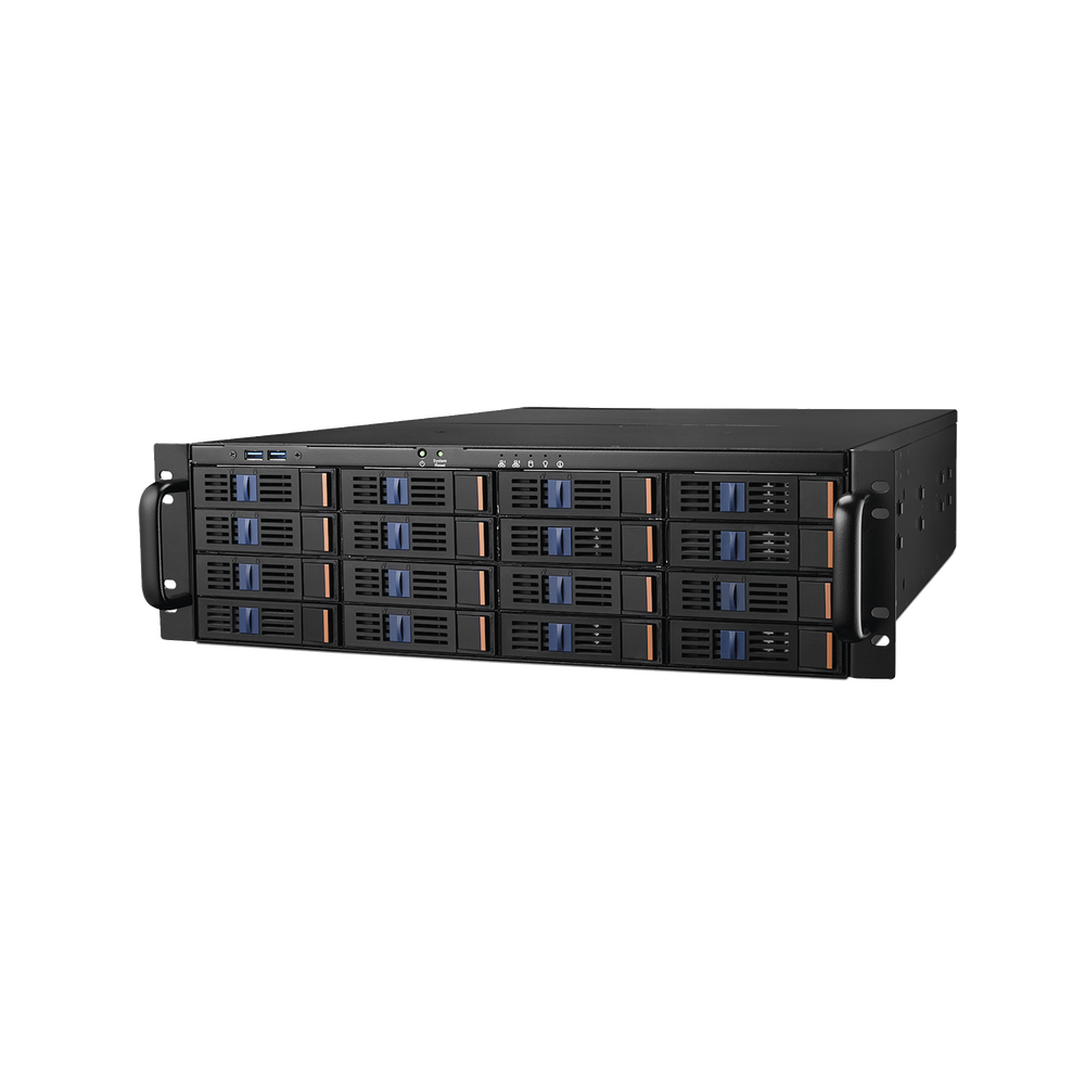 NVR Crystal de 3U de rack, Fuente Redundante, escalable hasta 256 canales. (no incluye licencias)