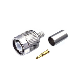 Conector TNC Macho de Anillo Plegable para Cable RG-59/U, Grupo D, Níquel/ Gold/ Delrin.​