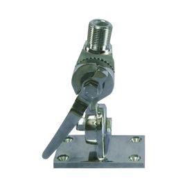 Montaje rotativo de acero inoxidable para uso pesado de 4 posiciones, rosca estándar de 1”-14, incluye tornillos de sujeción y base de plástico.