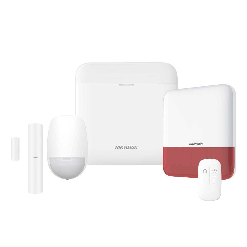 (AX PRO) AX PRO Alarm KIT / Includes: 1 Hub / 1 PIR Sensor / 1 Magnetic Contact / 1 Remote Control / 1 Outdoor Wireless Siren / WiFi / Compatible with Hik-Connect P2P