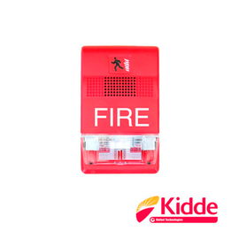 SIRENA CON ESTROBO LED VIGILANT G1R-HDVM DE 24 VDC 191 mA PARA PARED ROJO COMPATIBLE CON LOS PANELES VS1 Y VS4 (TRABAJA CON PANELES DE TERCEROS A 24VDC)
