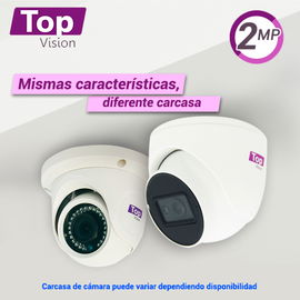 CAMARA DOMO TURRENT TOPVISION TCD200 / AHD / TVI / CVI / SD / 2MP-1080P / 2.8MM / 20M IR / PROTECCIÓN IP66 / PLÁSTICA / 12VDC