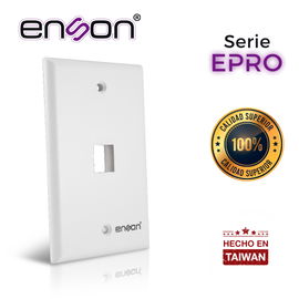 PLACA DE PARED (FACEPLATE) ENSON EPRO-FP10 COMPATIBLE CON JACK KEYSTONE 1 PUERTO COLOR BLANCO, USO EN INTERIOR, IDEAL PARA CONECTORES RJ45, COAXIAL, FIBRA OPTICA, FABRICADO EN PLASTICO ABS PLACA DE PARED (FACEPLATE) ENSON EPRO-FP10 COMPATIBLE CON JACK KEYSTONE 1 PUERTO COLOR BLANCO, USO EN INTERIOR, IDEAL PARA CONECTORES RJ45, COAXIAL, FIBRA OPTICA, FABRICADO EN PLASTICO ABS