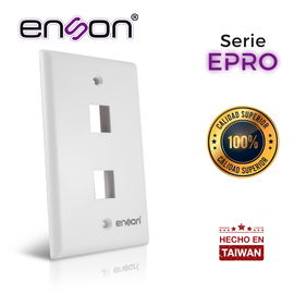 PLACA DE PARED (FACEPLATE) ENSON EPRO-FP20 COMPATIBLE CON JACK KEYSTONE 2 PUERTOS COLOR BLANCO, USO EN INTERIOR, IDEAL PARA CONECTORES RJ45, COAXIAL, FIBRA OPTICA, FABRICADO EN PLASTICO ABS PLACA DE PARED (FACEPLATE) ENSON EPRO-FP20 COMPATIBLE CON JACK KEYSTONE 2 PUERTOS COLOR BLANCO, USO EN INTERIOR, IDEAL PARA CONECTORES RJ45, COAXIAL, FIBRA OPTICA, FABRICADO EN PLASTICO ABS