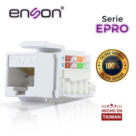 CONECTOR MODULAR JACK RJ45 ENSON EPRO-TLJACK5E-WH SERIE PRO TERMINADO SIN PINZAS, POSICION VERTICAL CAT5E COLOR BLANCO COMPATIBLE CON PLACAS ENSON EPRO-FP CONECTOR MODULAR JACK RJ45 ENSON EPRO-TLJACK5E-WH SERIE PRO TERMINADO SIN PINZAS, POSICION VERTICAL CAT5E COLOR BLANCO COMPATIBLE CON PLACAS ENSON EPRO-FP