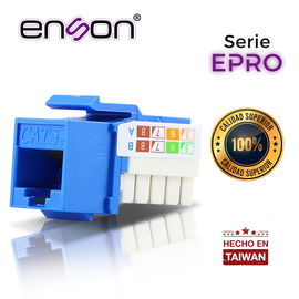CONECTOR MODULAR JACK RJ45 ENSON EPRO-JACK5E-BL SERIE PRO, POSICION VERTICAL CAT5E COLOR AZUL COMPATIBLE CON PLACAS ENSON EPRO-FP REQUIERE USO DE PINZAS EPRO-JACKTOOL CONECTOR MODULAR JACK RJ45 ENSON EPRO-JACK5E-BL SERIE PRO, POSICION VERTICAL CAT5E COLOR AZUL COMPATIBLE CON PLACAS ENSON EPRO-FP REQUIERE USO DE PINZAS EPRO-JACKTOOL