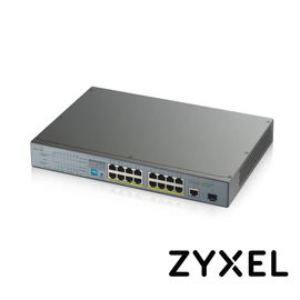 SWITCH ZYXEL GS1300-18HP 17 PUERTOS RJ45 100/1000 Mbps con POE AF/AT + 1 PUERTO SFP 1000 Mbps NO-ADMINISTRABLE ENERGIA TOTAL 170W  CON 4 PUERTOS POE EXTENDED