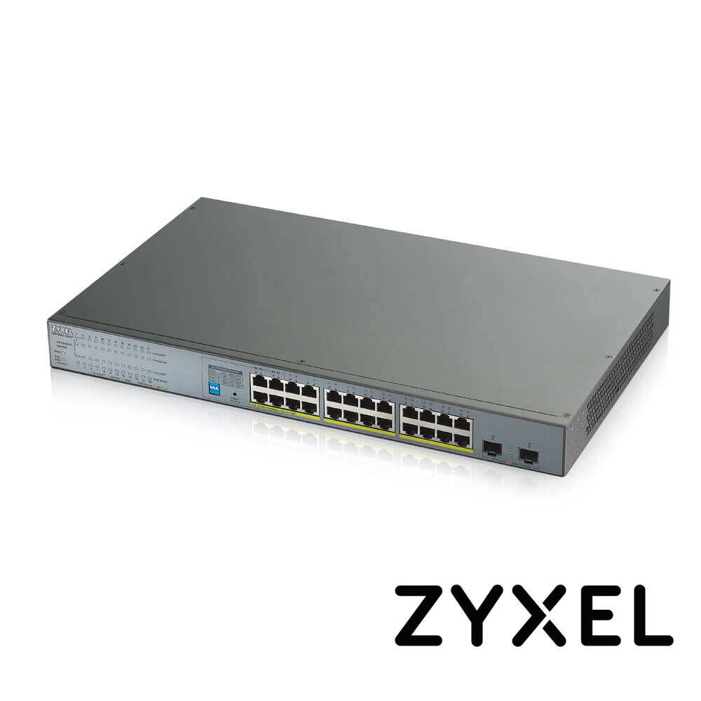 SWITCH ZYXEL GS1300-26HP 24 PUERTOS RJ45 100/1000 Mbps con POE AF/AT + 2 PUERTOS SFP 1000 Mbps NO-ADMINISTRABLE ENERGIA TOTAL 250W CON 4 PUERTOS POE EXTENDED SWITCH ZYXEL GS1300-26HP 24 PUERTOS RJ45 100/1000 Mbps con POE AF/AT + 2 PUERTOS SFP 1000 Mbps NO-ADMINISTRABLE ENERGIA TOTAL 250W CON 4 PUERTOS POE EXTENDED