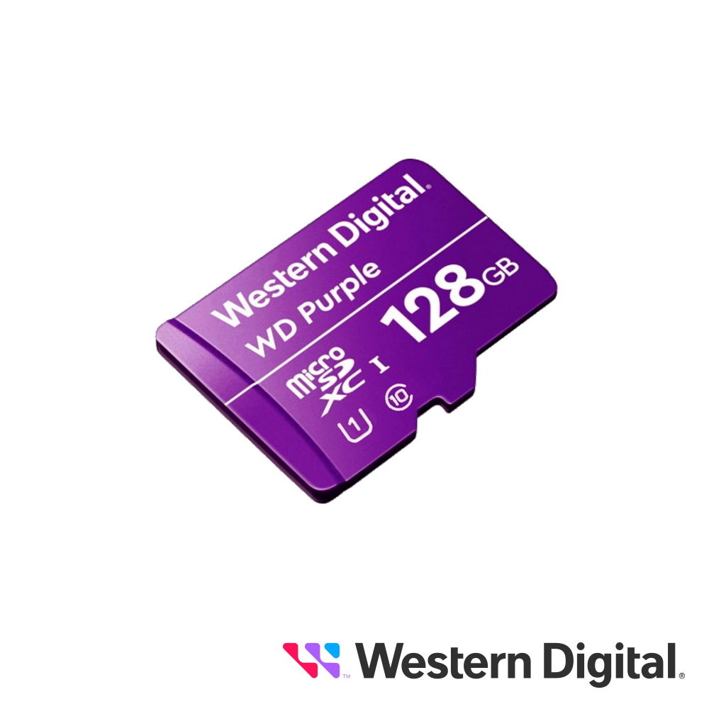 WD Purple SC QD101 WDD128G1P0C - Tarjeta de memoria flash - 128 GB - UHS-I U1 / Class10 - microSDXC UHS-I - púrpura