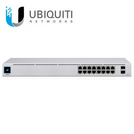 UniFi Switch USW-16-POE Gen2, Capa 2 de 16 puertos (8 puertos PoE 802.3af/at + 8 puertos Gigabit) + 2 puertos 1G SFP, 42W, pantalla informativa