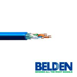 CABLE FTP CAT5E+ BELDEN 1212F 006A1000 FORRO PVC AZUL CMR 4 PARES 350MHZ CALIBRE 24 AWG 100% COBRE USO INTERIOR IDEAL PARA INSTALACIONES  DE SEGURIDAD, CCTV, VIDEO, DATOS, REDES ETHERNET BOBINA 1000 PIES 305 METROS