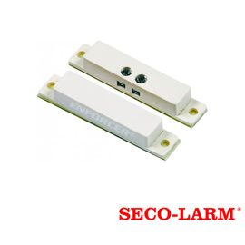 CONTACTO MAGNETICO CABLEADO NORMALMENTE CERRADO SECO-LARM SM-431-TQ/W  MONTAJE SUPERFICIAL  TERMINALES DE CONEXIÓN RAPIDA  COMPATIBLE CON CUALQUIER SISTEMA DE ALARMA