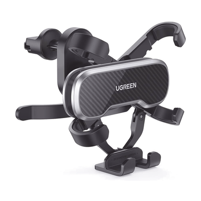 Soporte de Automóvil para Rendija de Ventilación / Sistema de Gravedad / Rotación de 360° / Suspensión por Gancho / Pinzas de Goma / Compatible con Rejilla de Ventilación Horizontal y Vertical.
