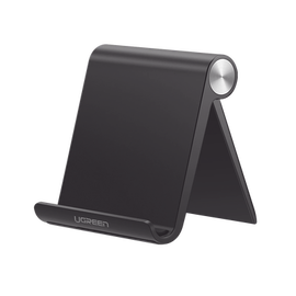 Soporte de Escritorio  para Teléfono Celular / Ajustable de 0° a 100° / Goma Antiarañazos / Antideslizante / Amplia Compatibilidad con dispositivos de 4'' a 7.9'' / Plegable / ABS / Color Negro