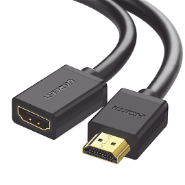 Cable extensor HDMI de 1 M / 4K@60Hz / 3D / HDR /  Macho a Hembra / Núcleo de cobre estañado / Transmisión estable.