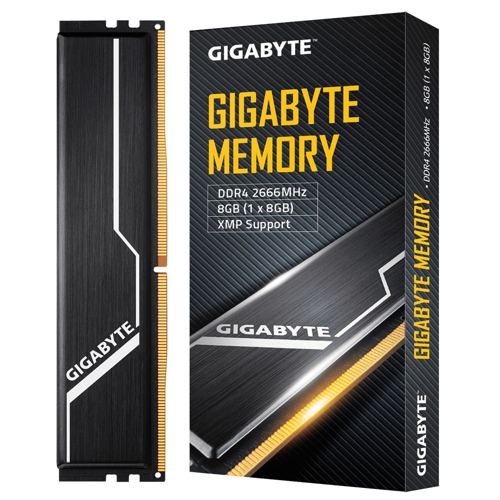 Gigabyte - DDR4 - módulo - 8 GB - DIMM de 288 contactos - 2666 MHz / PC4-21300 - CL16 - 1.2 V - sin búfer - no ECC - negro